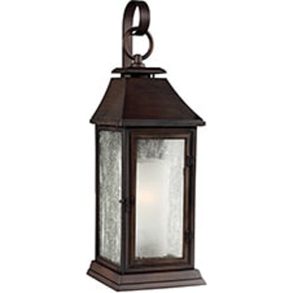 Shepherd  Sconce by Generation Lighting in dark weathered zinc. Made from stonestrong in a traditional style.