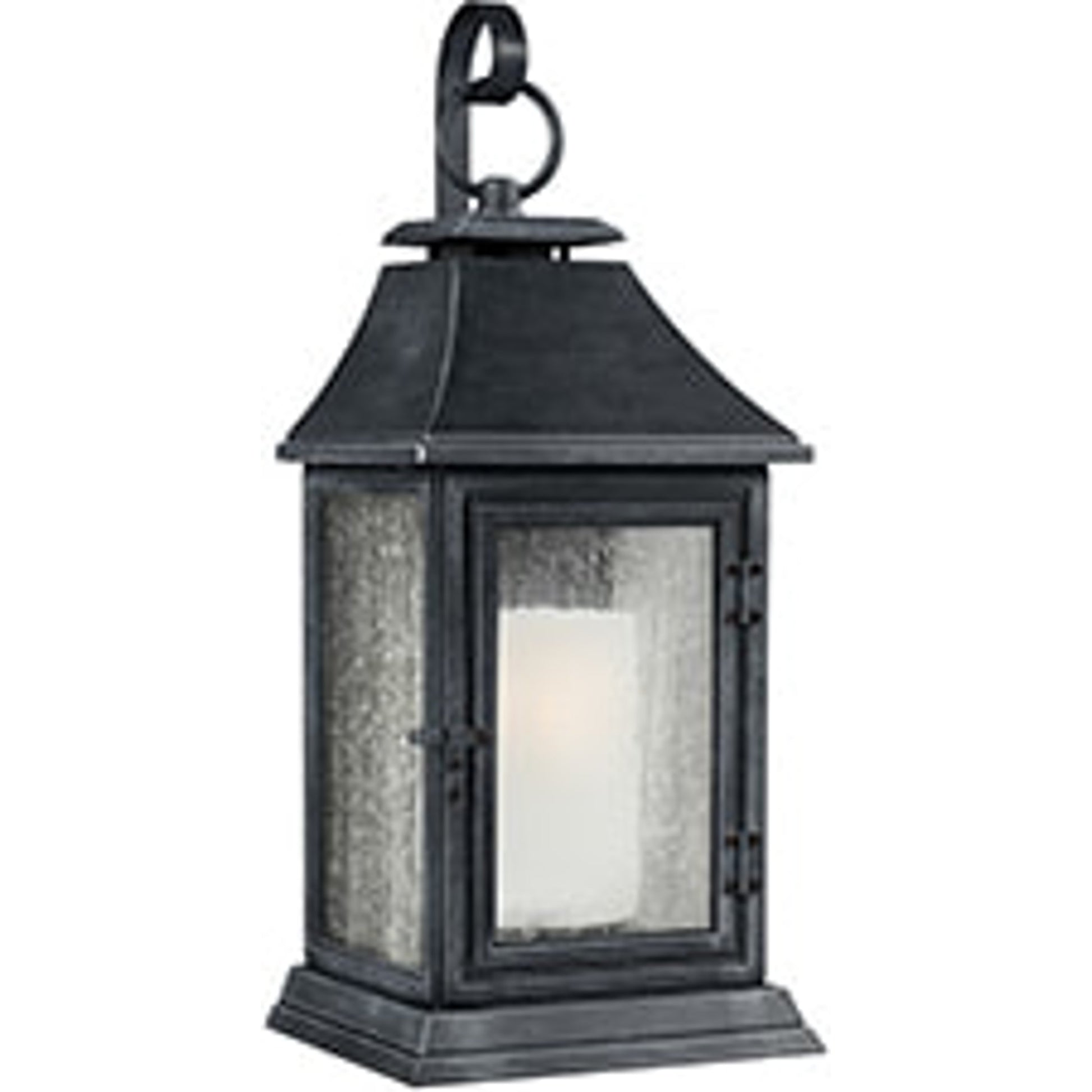 Shepherd  Sconce by Generation Lighting in dark weathered zinc. Made from stonestrong in a traditional style.