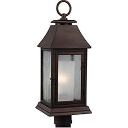 Shepherd Outdoor Post by Generation Lighting in dark weathered zinc. Made from stonestrong in a traditional style.
