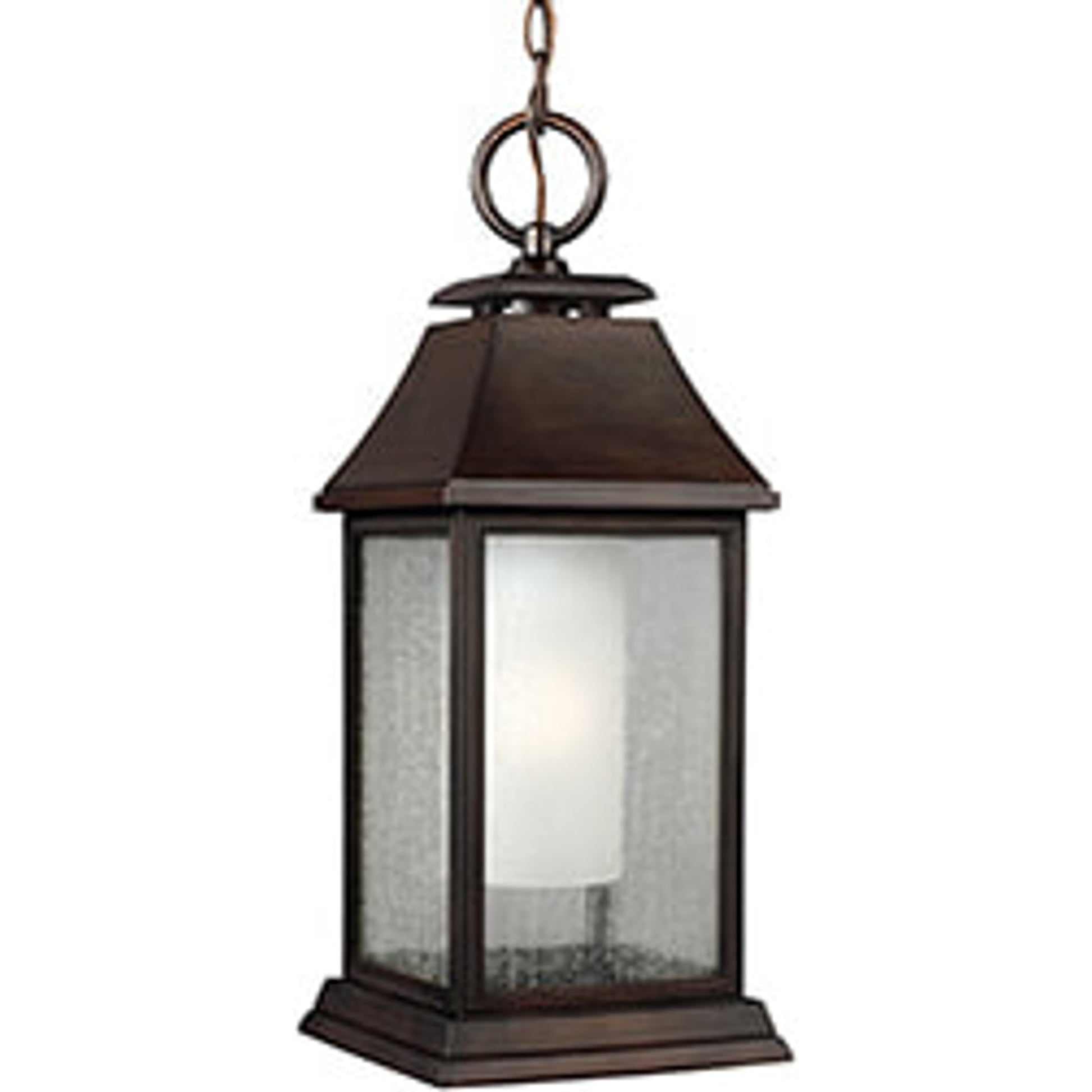 Shepherd Outdoor Pendant by Generation Lighting in dark weathered zinc. Made from stonestrong in a traditional style.