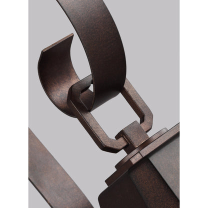 Oakmont Outdoor Wall Lantern by Generation Lighting in patina bronze. Made from cast aluminum in a traditional style.