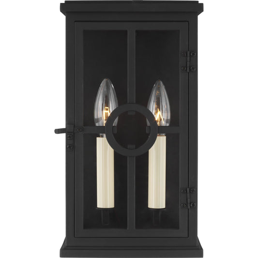 Belleville 2-LIGHT Outdoor Wall Lantern by Generation Lighting in textured black. Made from stonestrong in a traditional style.