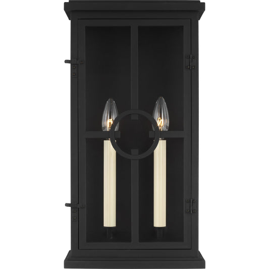 Belleville 2-LIGHT Outdoor Wall Lantern by Generation Lighting in textured black. Made from stonestrong in a traditional style.