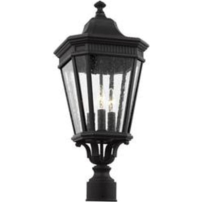 Cotswold Lane Wall Post Lantern by Generation Lighting. Made from aluminum in a traditional style.