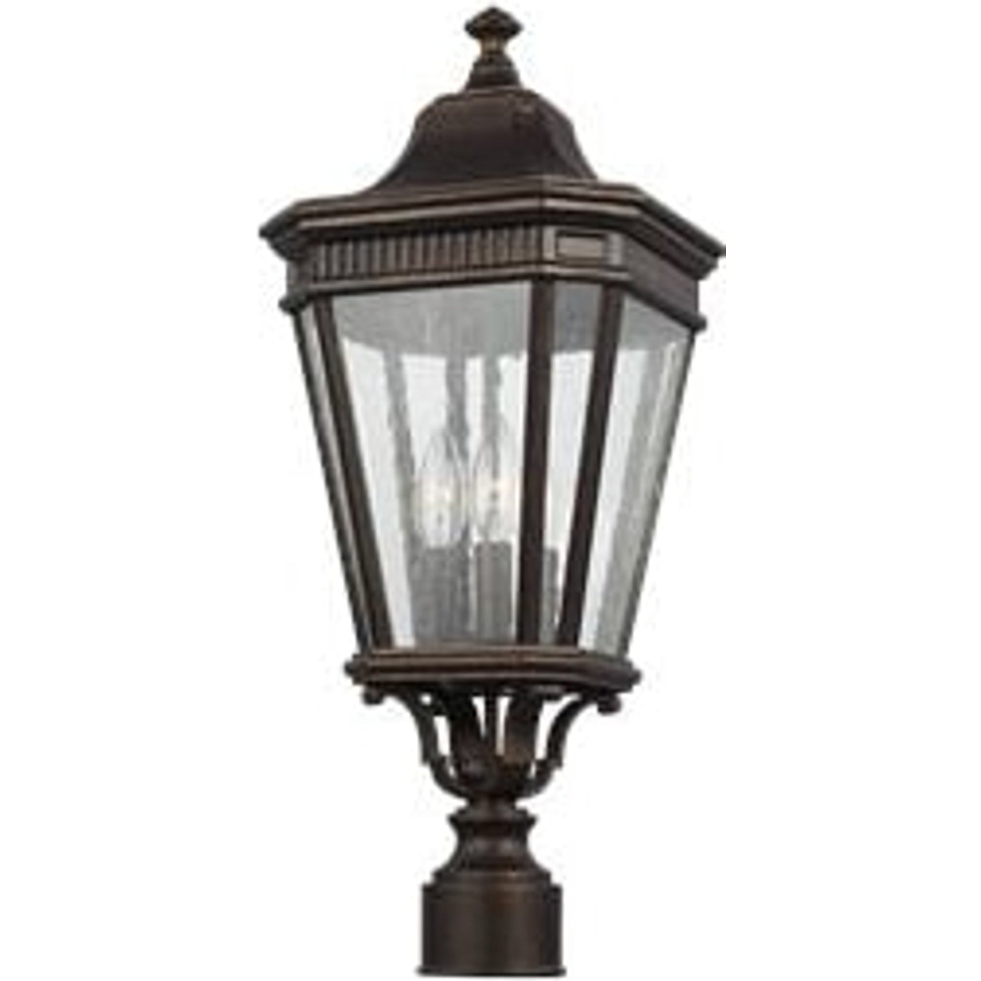 Cotswold Lane Wall Post Lantern by Generation Lighting. Made from aluminum in a traditional style.