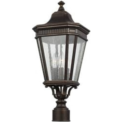 Cotswold Lane Wall Post Lantern by Generation Lighting. Made from aluminum in a traditional style.