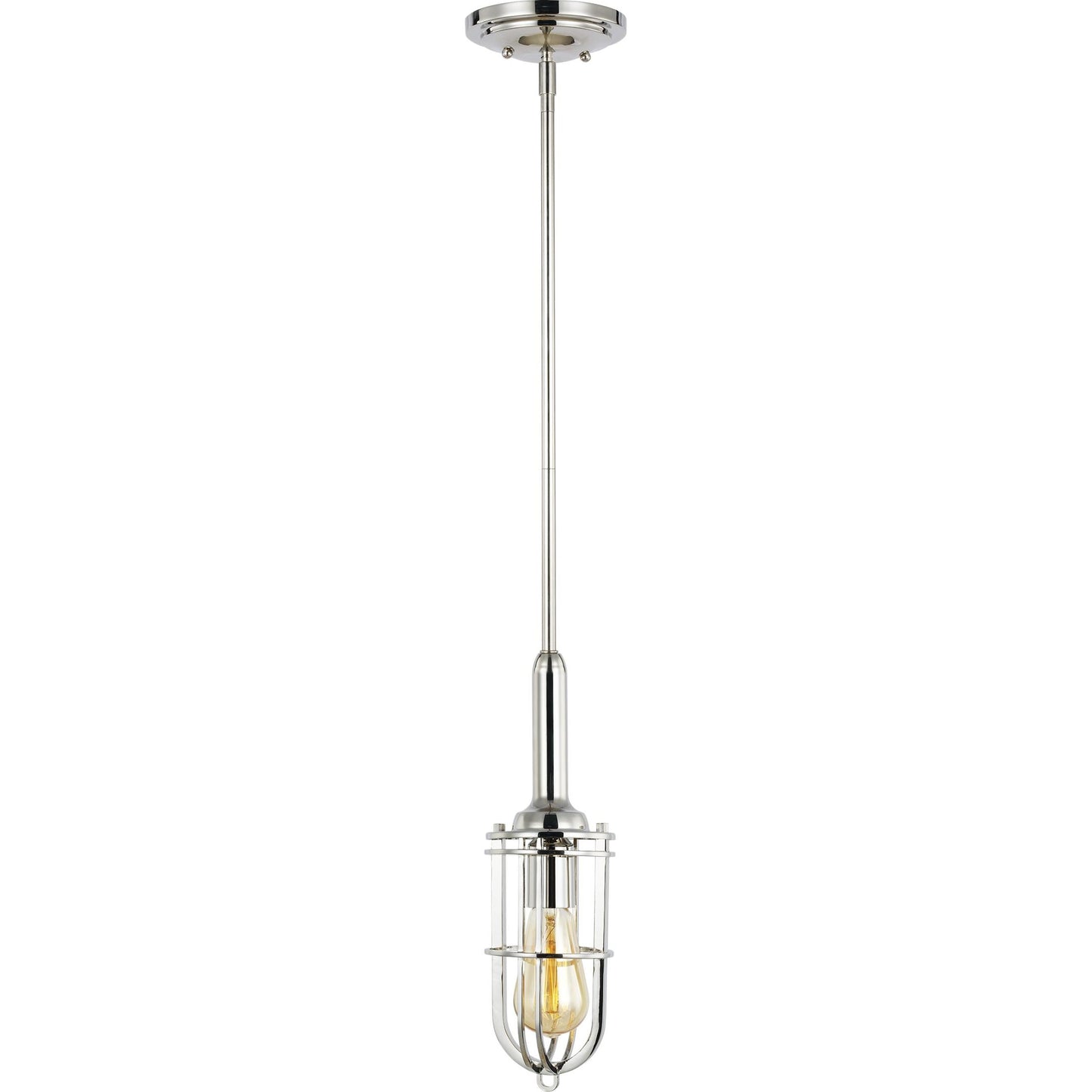 002 SR-735790 | Additional Silo | Urban Renewal Closed Cage Pendant by Generation Lighting in polished nickel. Made from steel in a modern style.