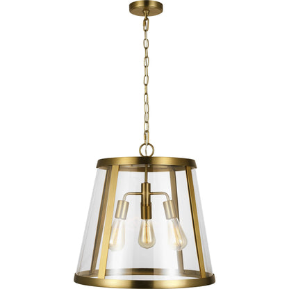 Harrow Foyer by Generation Lighting in burnished brass. Made from steel in a modern style.