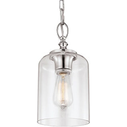 Hounslow Mini Pendant by Generation Lighting in brushed steel. Made from steel in a transitional style.