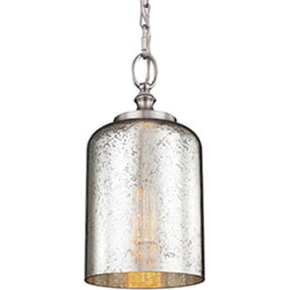 Hounslow Mini Pendant by Generation Lighting in brushed steel. Made from steel in a transitional style.