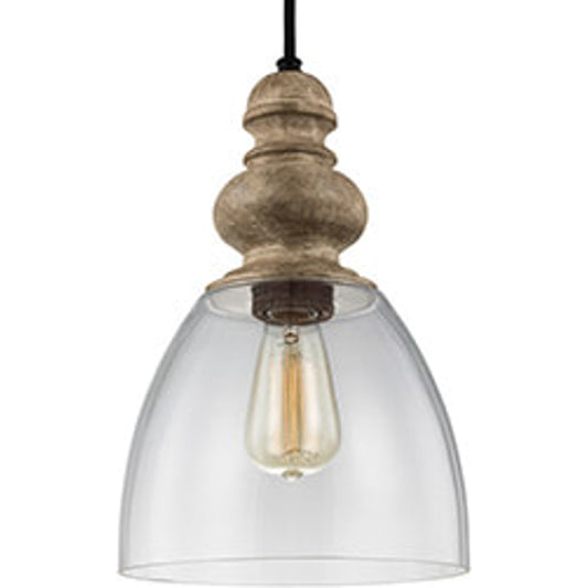 Matrimonio Pendant by Generation Lighting in driftwood, dark weathered zinc. Made from steel in a cottage & farmhouse style.