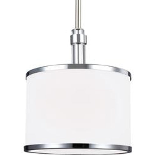 Prospect Park Mini-Pendant by Generation Lighting in satin nickel, chrome. Made from steel in a modern style.