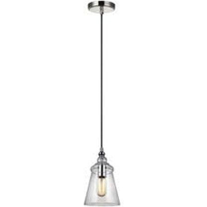 Loras Mini-Pendant by Generation Lighting. Made from steel in a modern style.