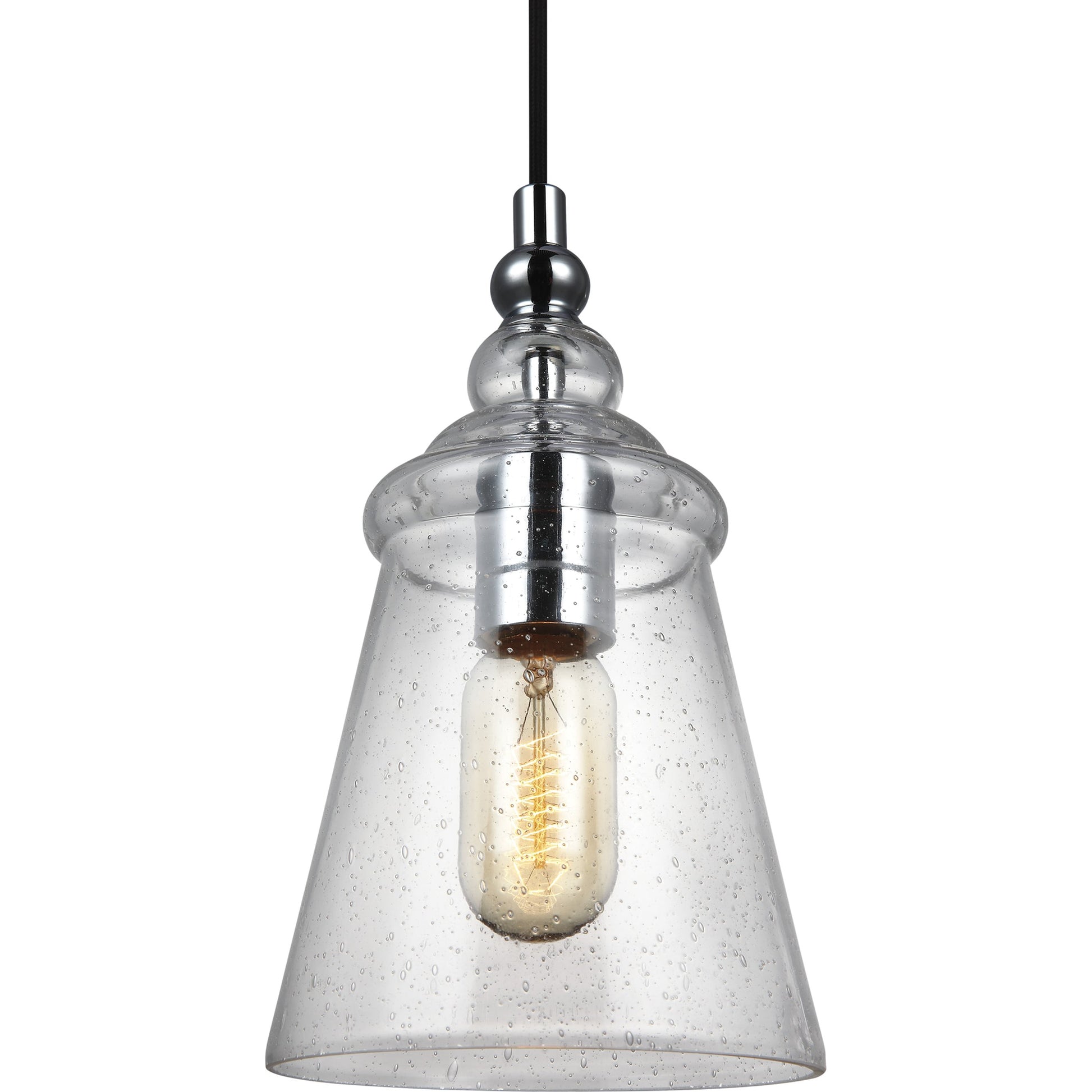 Loras Mini-Pendant by Generation Lighting. Made from steel in a modern style.
