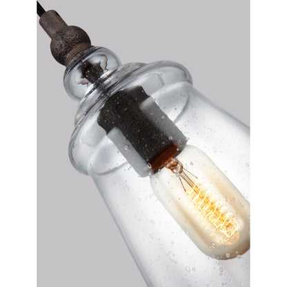 Loras Mini-Pendant by Generation Lighting. Made from steel in a modern style.
