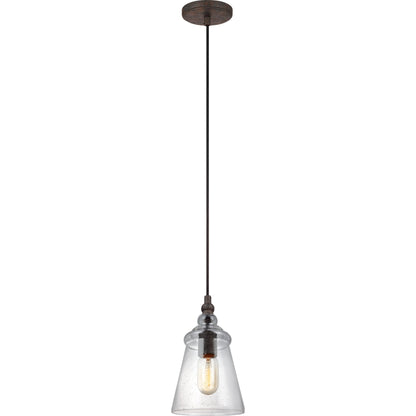 Loras Mini-Pendant by Generation Lighting. Made from steel in a modern style.