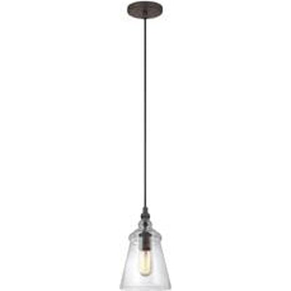Loras Mini-Pendant by Generation Lighting. Made from steel in a modern style.