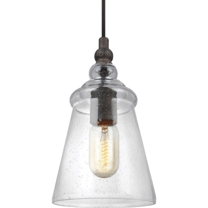 Loras Mini-Pendant by Generation Lighting. Made from steel in a modern style.