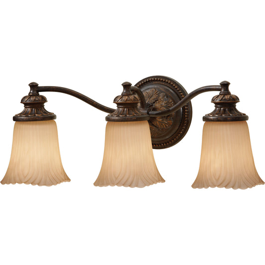 Emma Vanity Strip by Generation Lighting in grecian bronze. Made from resin, steel, glass in a traditional style.
