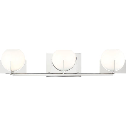 Abbott Vanity by Generation Lighting in burnished brass. Made from steel in a modern style.