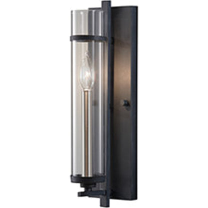 Ethan Sconce by Generation Lighting in antique forged iron, brushed steel. Made from steel in a modern style.