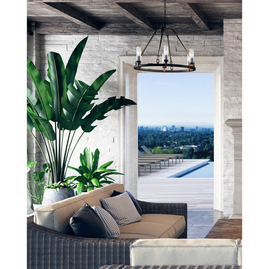 Landen Chandelier by Generation Lighting. Made from steel in a modern style.