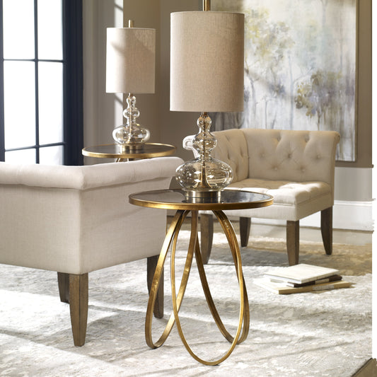 Montrez Accent Table by Uttermost in gold. Made from mdf, metal in a modern style.