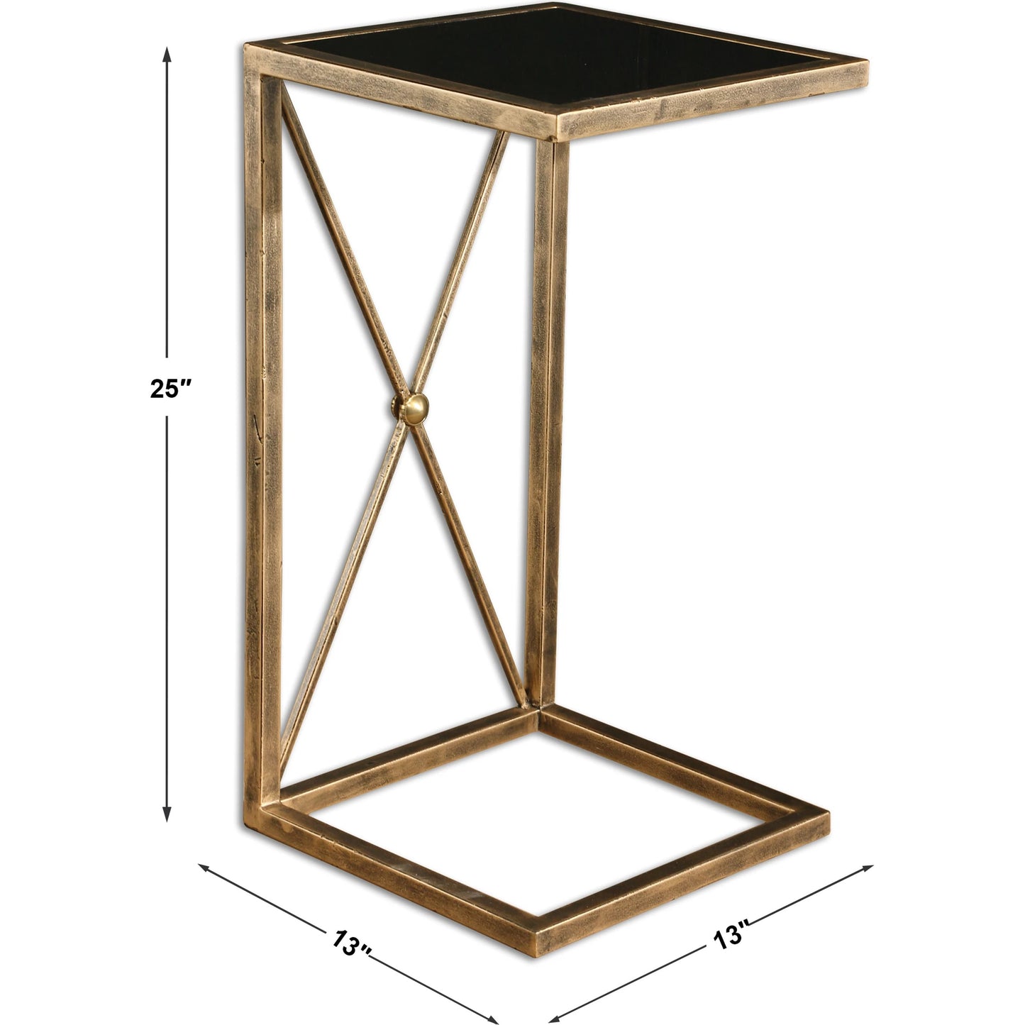 004 S-253162 | Additional Silo | Zafina Side Table by Uttermost in gold. Made from iron, glass in a modern style.