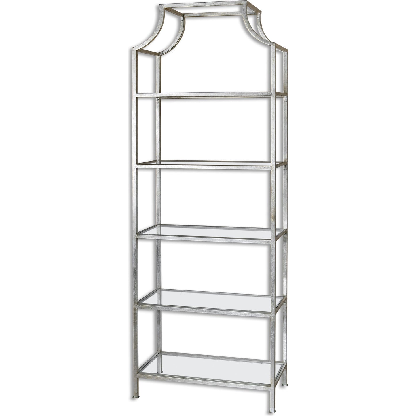 000 S-253040 | Primary Silo | Aurelie Etagere by Uttermost in silver. Made from metal, glass in a modern style.