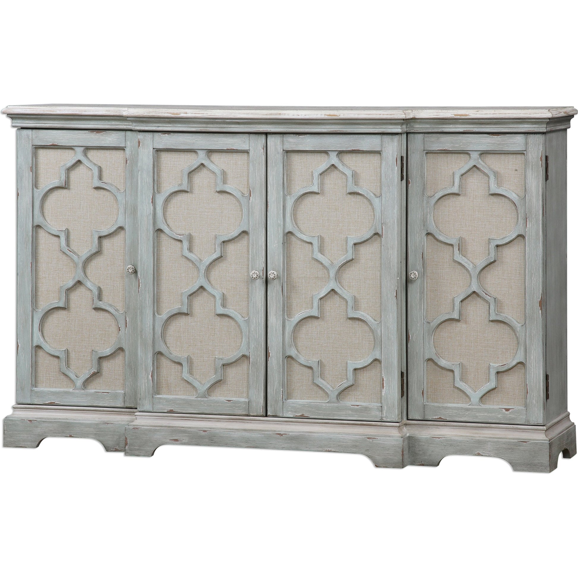 Sophie Cabinet by Uttermost. Made from alm veneer, mdf, linen in a cottage & farmhouse style.