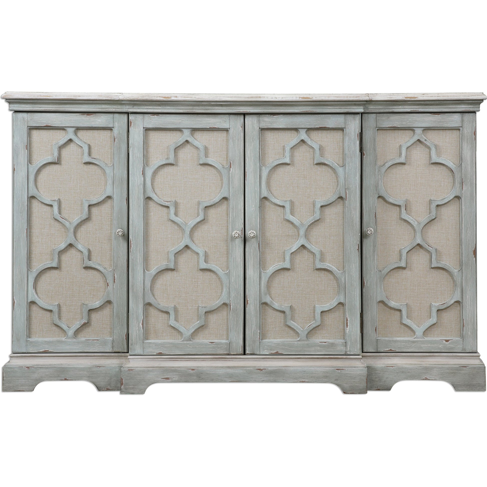 Sophie Cabinet by Uttermost. Made from alm veneer, mdf, linen in a cottage & farmhouse style.