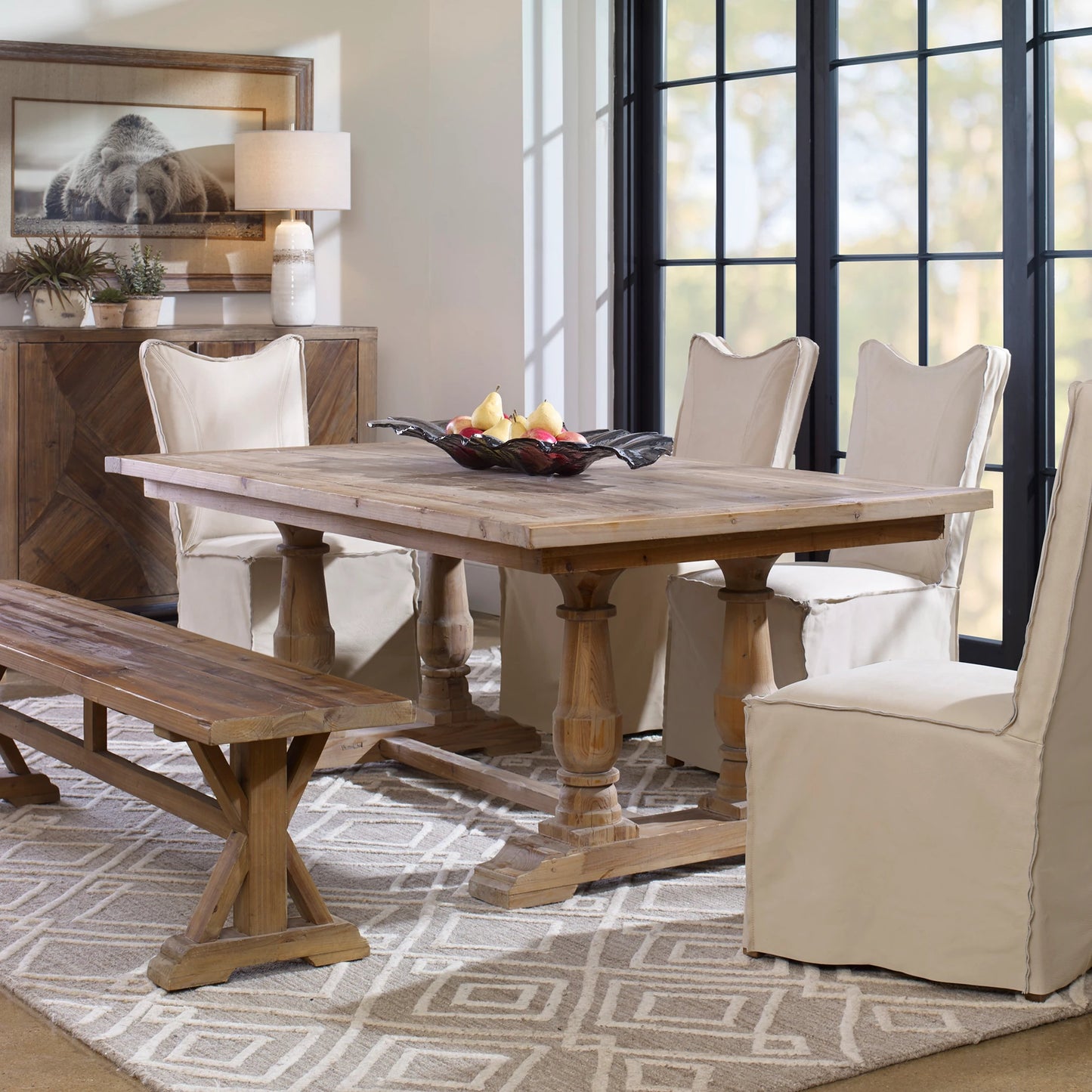 007 S-253055 | Lifestyle | Stratford Dining Table by Uttermost. Made from solid wood in a cottage & farmhouse style.