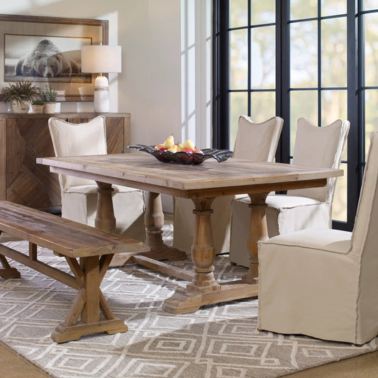 Stratford Dining Table by Uttermost. Made from solid wood in a cottage & farmhouse style.
