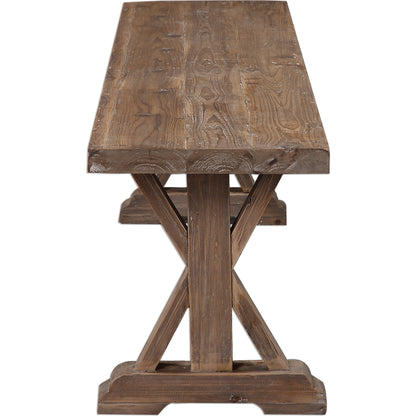 Stratford Salvaged Wood Bench by Uttermost. Made from solid wood in a cottage & farmhouse style.