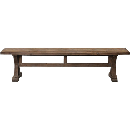 Stratford Salvaged Wood Bench by Uttermost. Made from solid wood in a cottage & farmhouse style.