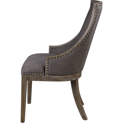 Aidrian Accent Chair by Uttermost in gray. Made from bent wood, solid wood, plywood, fabric, foam in a cottage & farmhouse style.
