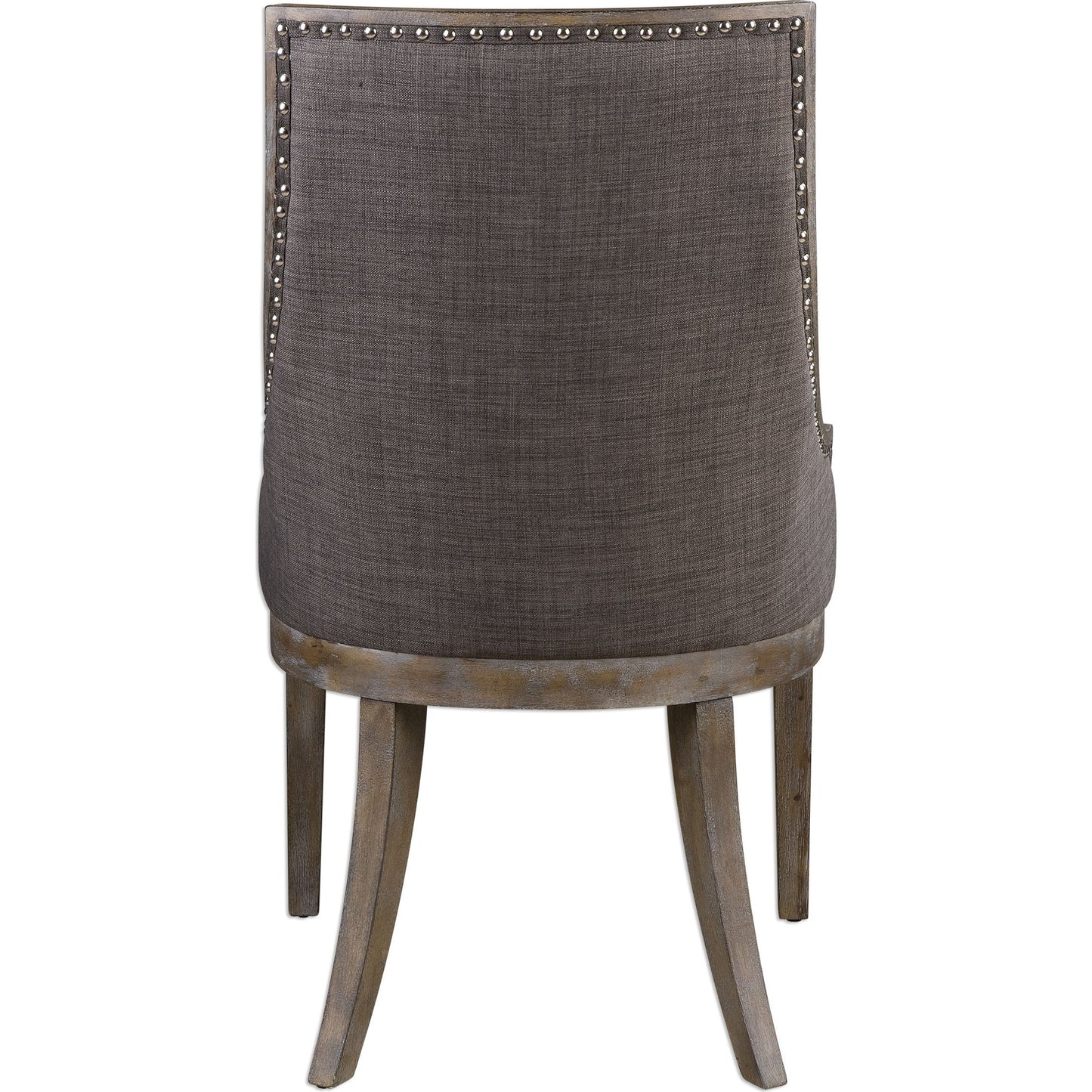 002 S-252859 | Additional Silo | Aidrian Accent Chair by Uttermost in gray. Made from bent wood, solid wood, plywood, fabric, foam in a cottage & farmhouse style.