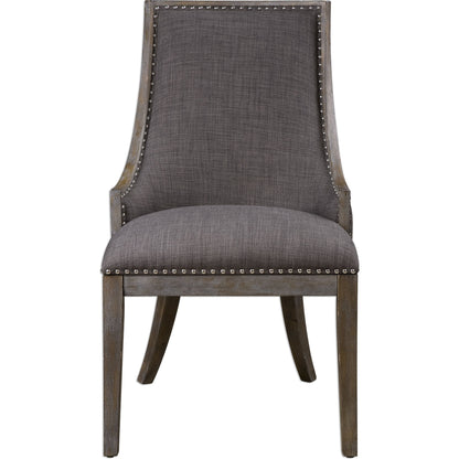 Aidrian Accent Chair by Uttermost in gray. Made from bent wood, solid wood, plywood, fabric, foam in a cottage & farmhouse style.