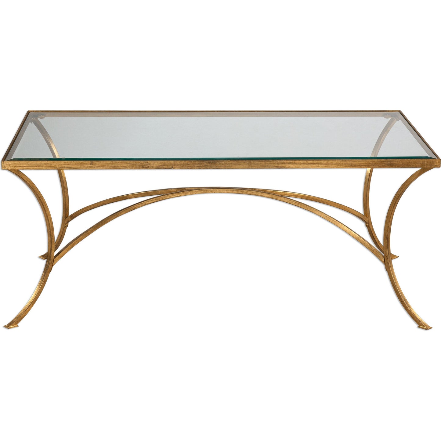 000 S-253081 | Primary Silo | Alayna Coffee Table by Uttermost in gold. Made from metal, glass in a modern style.