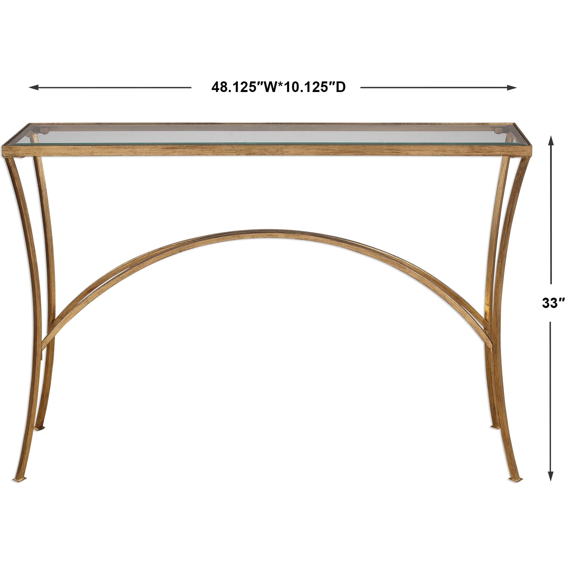 Alayna Console Table by Uttermost in black. Made from metal, tempered glass in a modern style.