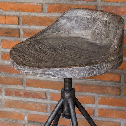 Kairu Wooden Bar Stool by Uttermost. Made from mixwood with iron in a modern style.