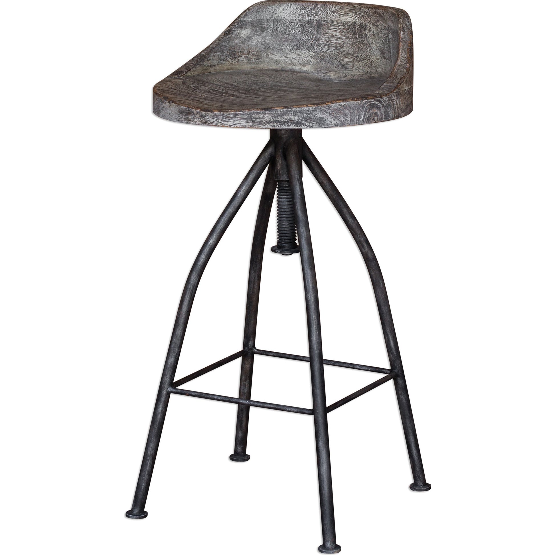 Kairu Wooden Bar Stool by Uttermost. Made from mixwood with iron in a modern style.