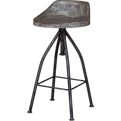 Kairu Wooden Bar Stool by Uttermost. Made from mixwood with iron in a modern style.