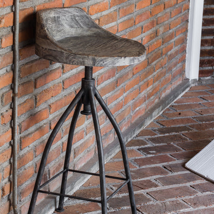Kairu Wooden Bar Stool by Uttermost. Made from mixwood with iron in a modern style.
