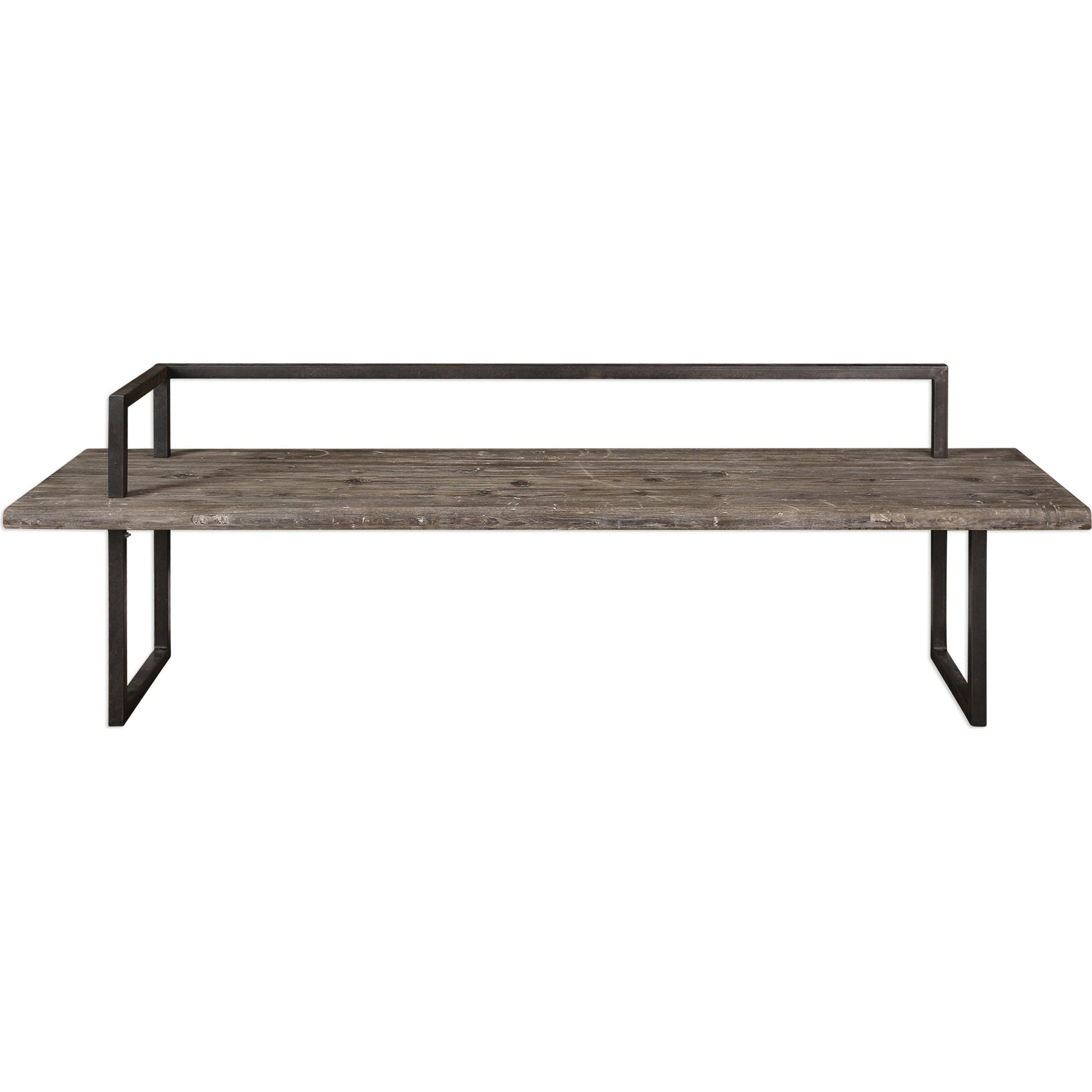 Herbert Reclaimed Wood Bench by Uttermost. Made from old fir 60%, iron 40% in a cottage & farmhouse style.