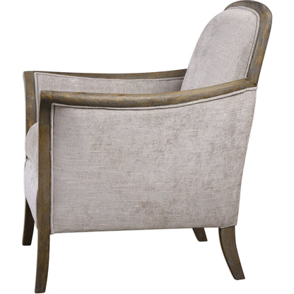 Brittoney Armchair by Uttermost. Made from solid wood, plywood, fabric, foam in a cottage & farmhouse style.