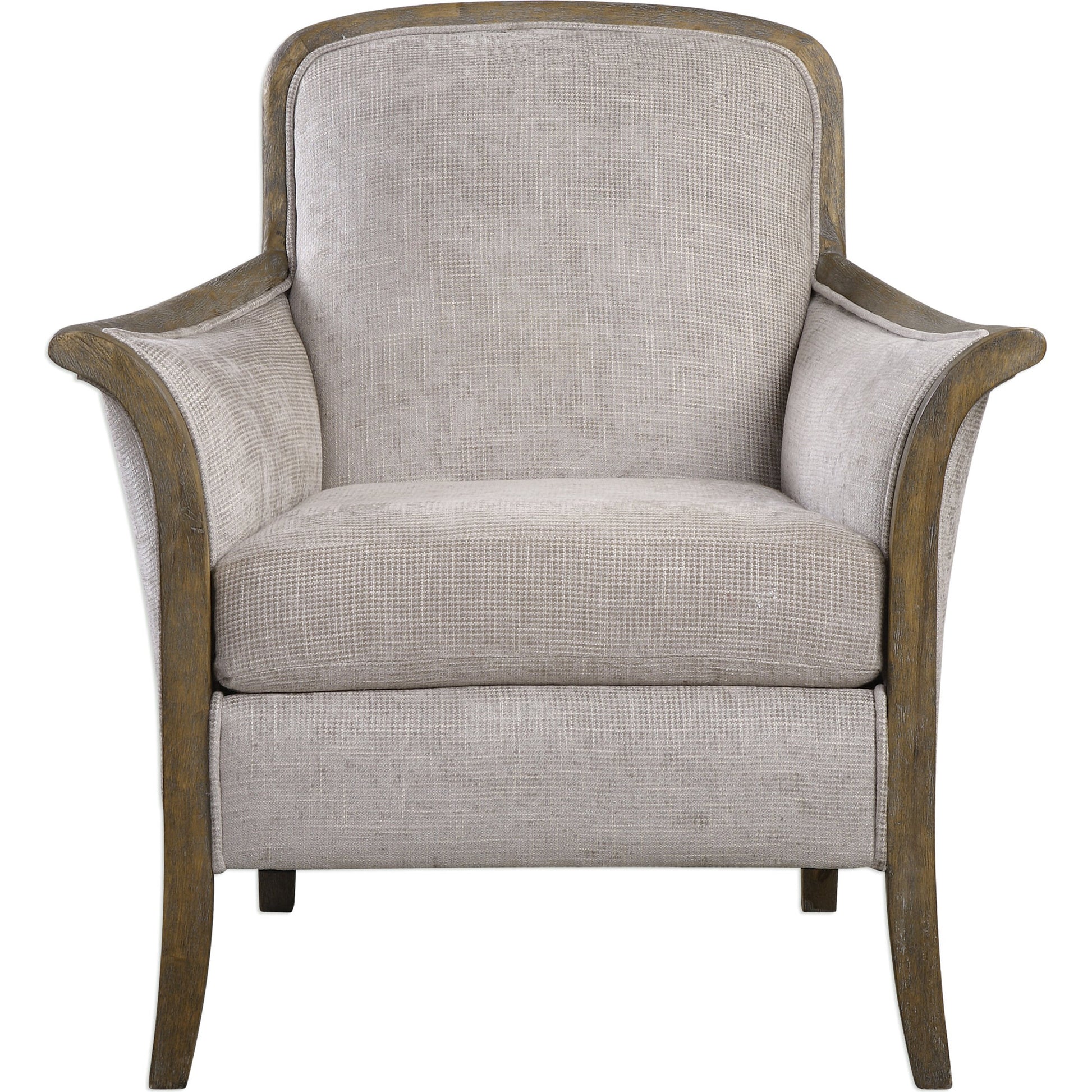 Brittoney Armchair by Uttermost. Made from solid wood, plywood, fabric, foam in a cottage & farmhouse style.