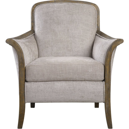 Brittoney Armchair by Uttermost. Made from solid wood, plywood, fabric, foam in a cottage & farmhouse style.