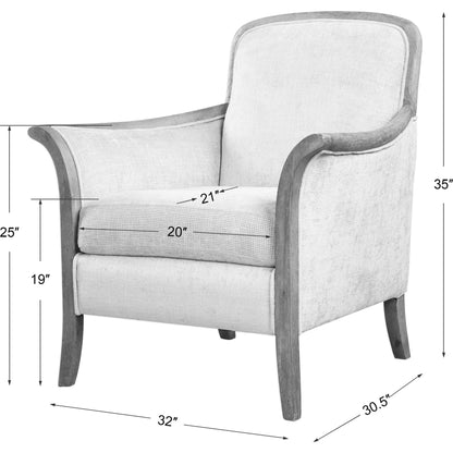 Brittoney Armchair by Uttermost. Made from solid wood, plywood, fabric, foam in a cottage & farmhouse style.