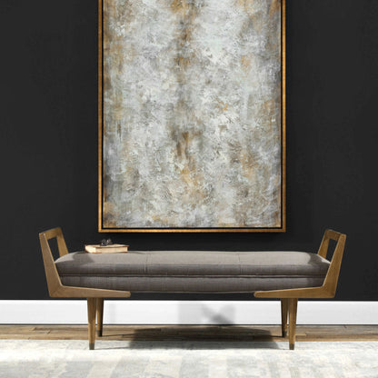 Waylon Bench by Uttermost. Made from birch wood, plywood, fabic, metal, foam in a modern style.